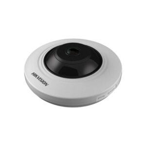 DS-2CD2955FWD-I(S) 5 MP fisheye network camera with 180° horizontal and vertical field of view, featuring 1/2.5” Progressive Scan CMOS sensor, IR cut filter for day/night performance, 120 dB wide dynamic range, and advanced image settings. Ideal for 360° panoramic surveillance in various mounting modes, with smart event detection including motion, line crossing, and intrusion.