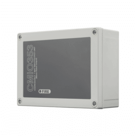 Unité de relais 230V AC CMIO353 pour systèmes de détection incendie, offrant installation rapide, protection contre les courts-circuits et surveillance efficace des circuits.