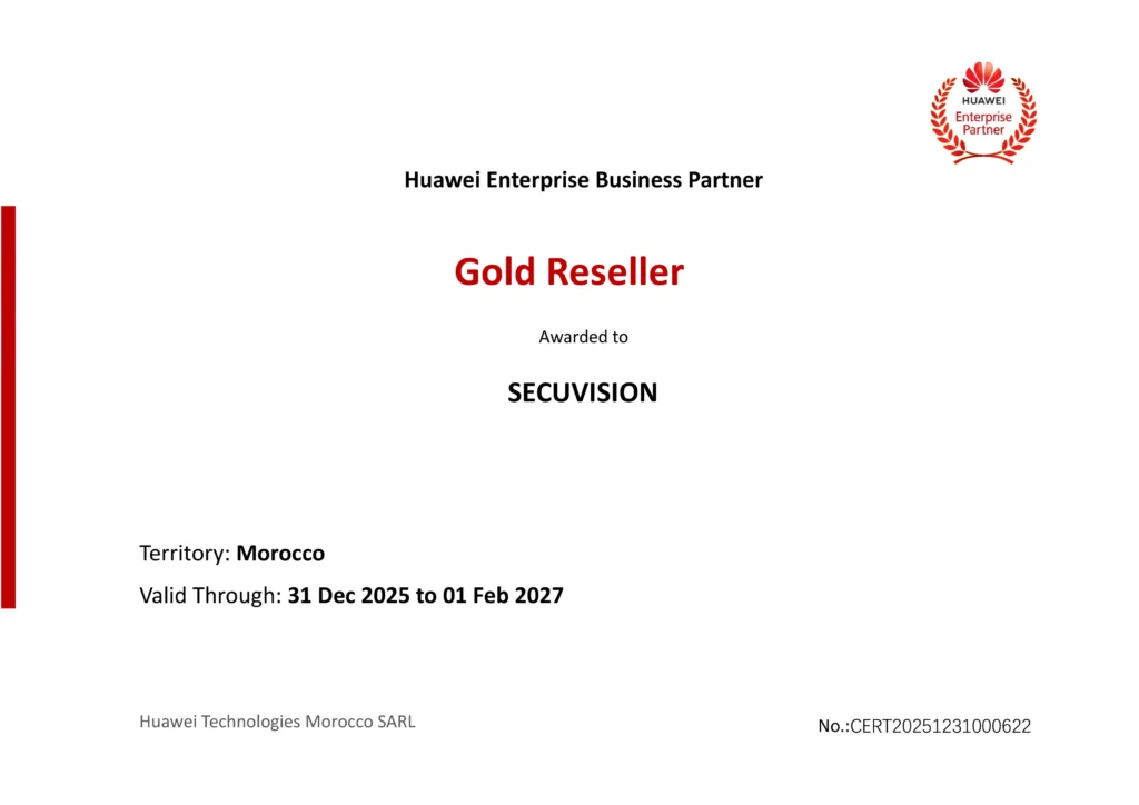 Huawei Gold Reseller Maroc SECUVISION