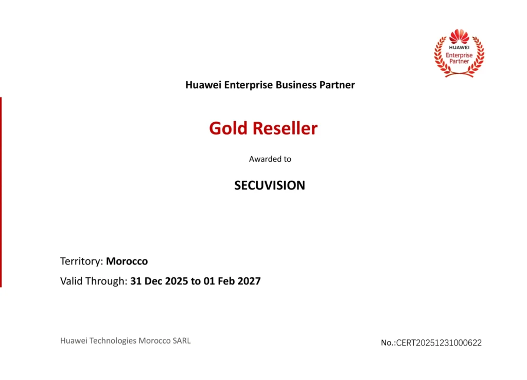 Huawei Gold Reseller Maroc SECUVISION